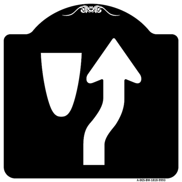 Signmission Designer Series-Beware Of Curb Graphic Black & White Heavy-Gauge Aluminum, 18" x 18", BW-1818-9993 A-DES-BW-1818-9993 - main